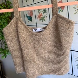 Zara Knit Crop Top Sz S- Sold Out Influencer Fave!
